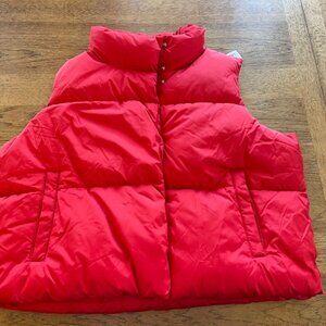 Old Navy Red X-LARGE Women's Water Resistant Puffer Vest Jacket NWT